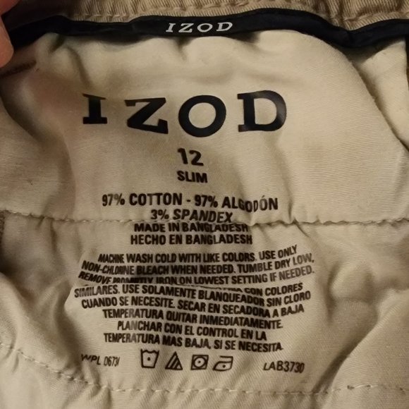Izod Boys Casual Straight Leg Khaki Chino Pants Size 12 Slim - Picture 8 of 13